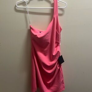Lulus one shoulder pink size small mini dress NWT